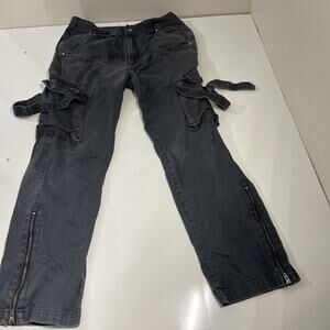 Standard Cloth Urban Outfitters Black Cargo Skate Baggy Streetwear Pants Size M